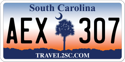 SC license plate AEX307