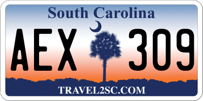SC license plate AEX309