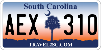 SC license plate AEX310