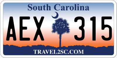 SC license plate AEX315