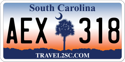 SC license plate AEX318