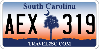 SC license plate AEX319