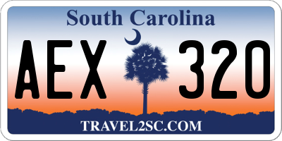 SC license plate AEX320