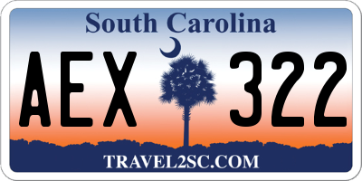 SC license plate AEX322