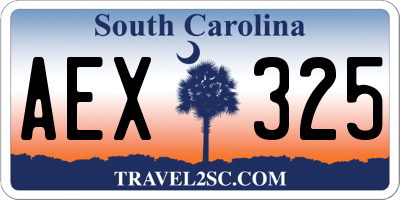 SC license plate AEX325