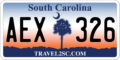 SC license plate AEX326