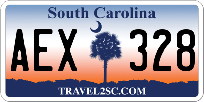 SC license plate AEX328
