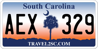 SC license plate AEX329