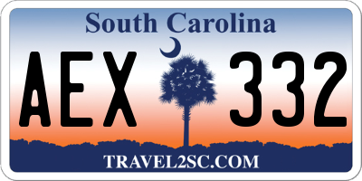 SC license plate AEX332