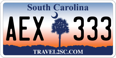 SC license plate AEX333