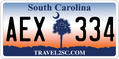 SC license plate AEX334
