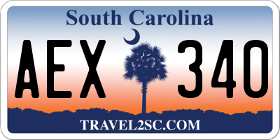 SC license plate AEX340
