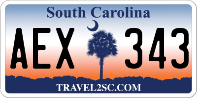SC license plate AEX343
