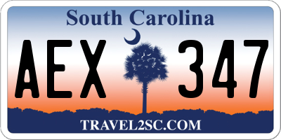 SC license plate AEX347