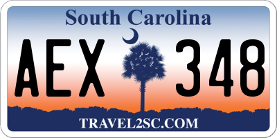 SC license plate AEX348