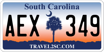 SC license plate AEX349