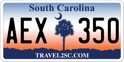SC license plate AEX350
