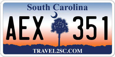 SC license plate AEX351