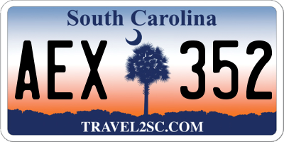SC license plate AEX352