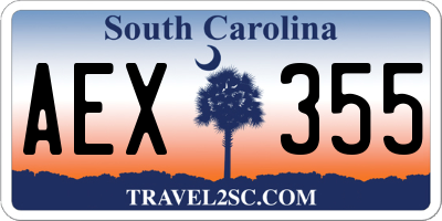 SC license plate AEX355