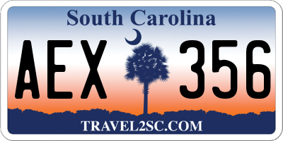 SC license plate AEX356