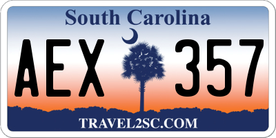 SC license plate AEX357