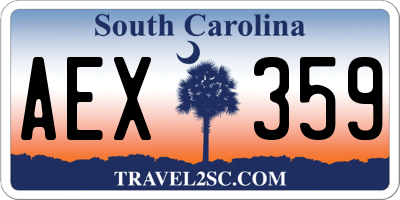 SC license plate AEX359