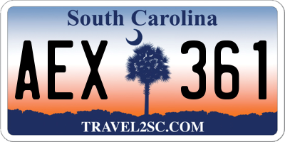 SC license plate AEX361