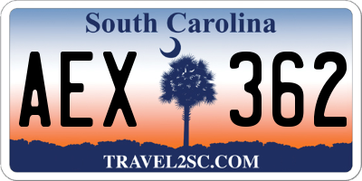 SC license plate AEX362