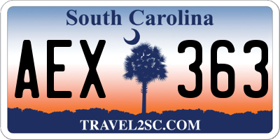 SC license plate AEX363