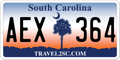 SC license plate AEX364
