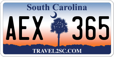 SC license plate AEX365