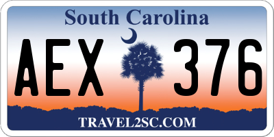SC license plate AEX376