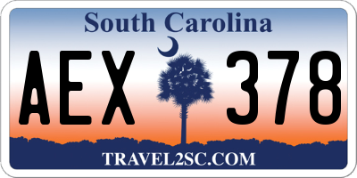 SC license plate AEX378