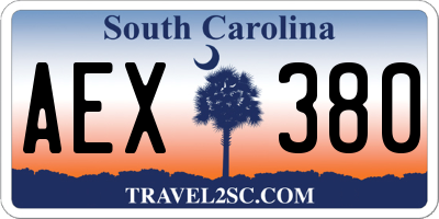 SC license plate AEX380