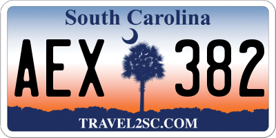 SC license plate AEX382