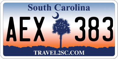 SC license plate AEX383