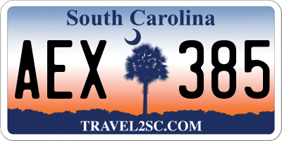 SC license plate AEX385