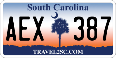 SC license plate AEX387