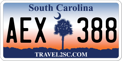 SC license plate AEX388