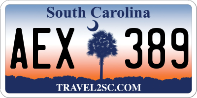SC license plate AEX389