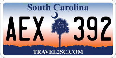 SC license plate AEX392