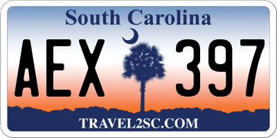 SC license plate AEX397