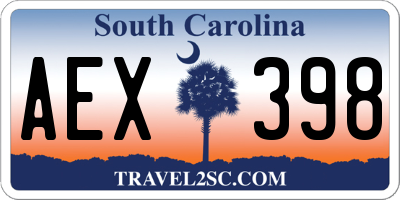 SC license plate AEX398