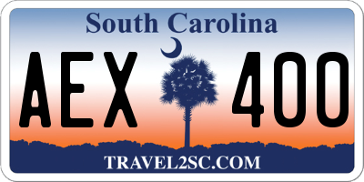 SC license plate AEX400