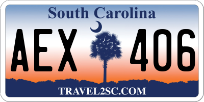 SC license plate AEX406