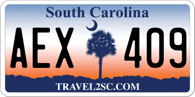SC license plate AEX409