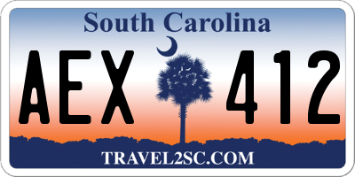 SC license plate AEX412