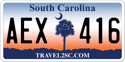 SC license plate AEX416