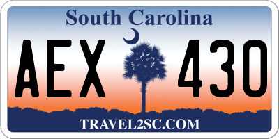 SC license plate AEX430